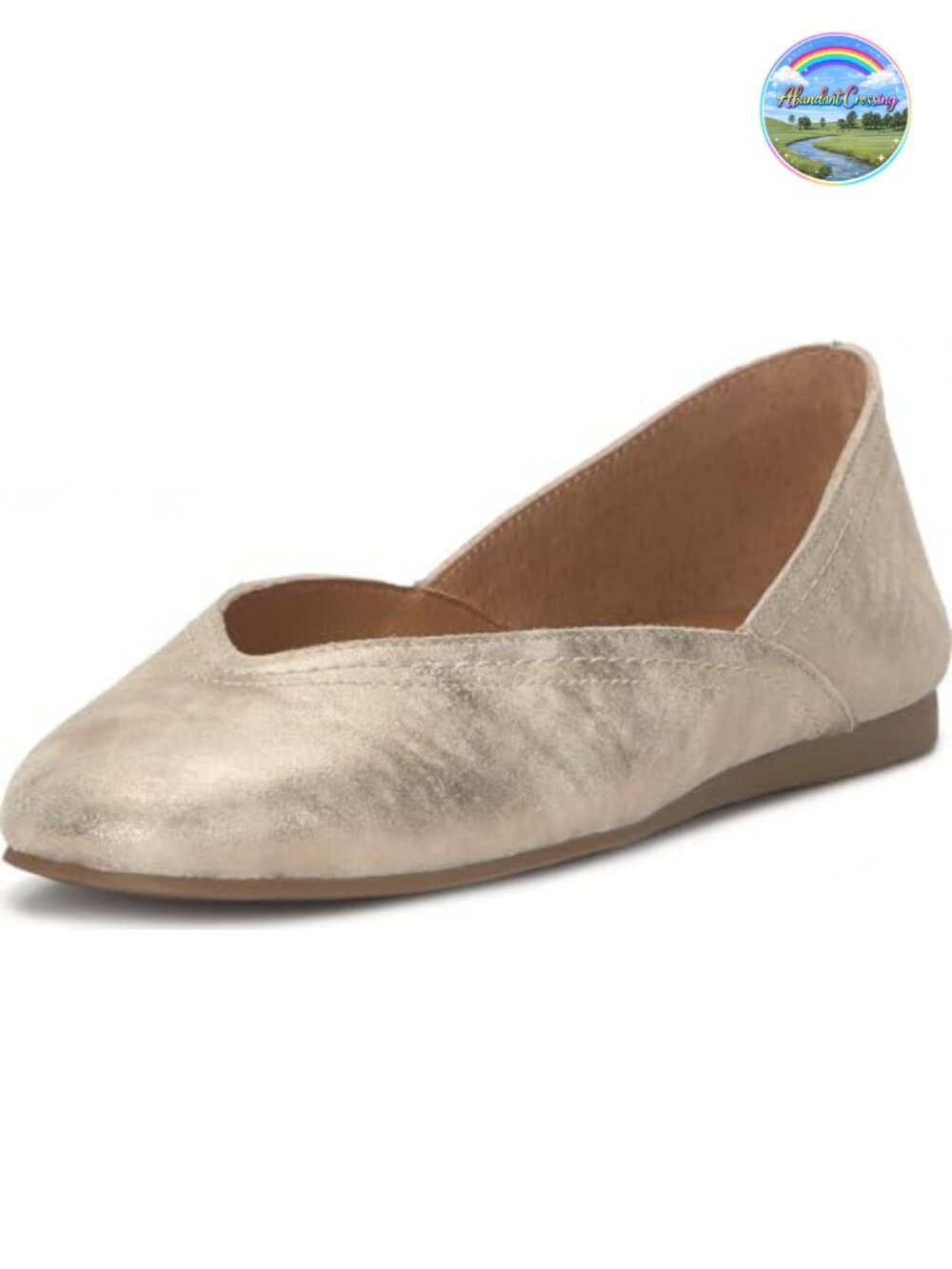 Lucky Brand Alba Leather Ballet Flats Slip-On Square Toe